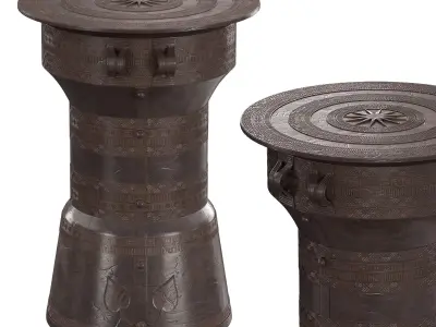 PALECEK RAIN DRUM TABLE 3D model