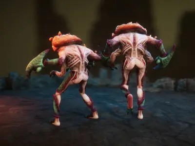 Mushroom man Low-poly 3D model