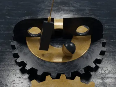 Animated Mechanical gears 3D - realistic FREE Free 3D model