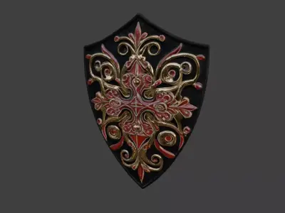 Decorated Knights Shield  Low-poly 3D model