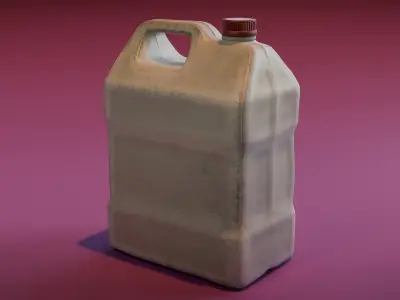 Plastic Jerrycans and Bottles Low-poly 3D model