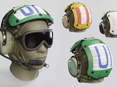 David Clark HGU-25P - US Navy Cranial Helmet Low-poly 3D model