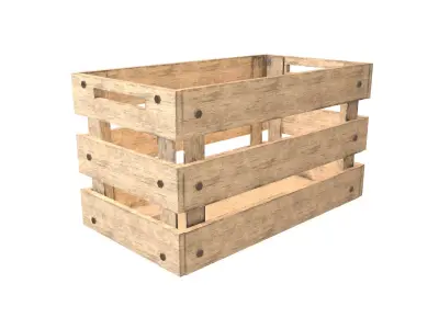 Empty Wooden Crates v2 002 Low-poly 3D model