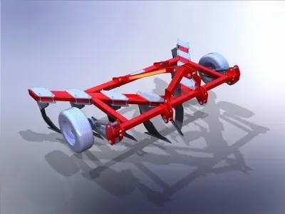 300HP SubSolier Chisel Plow 4 m Wide 3D model