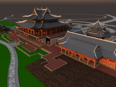 Chinese ancient building  3D model purchase
