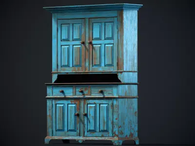 Old Cabinet Low-poly 3D model