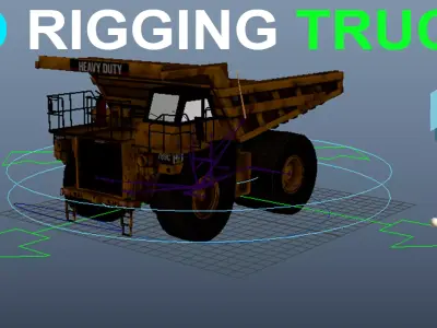 Tipper Truck 3D Rigged Model   Free low-poly 3D model