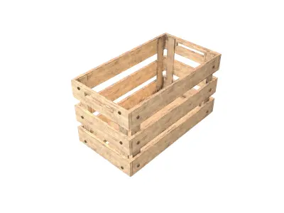 Empty Wooden Crates v2 002 Low-poly 3D model