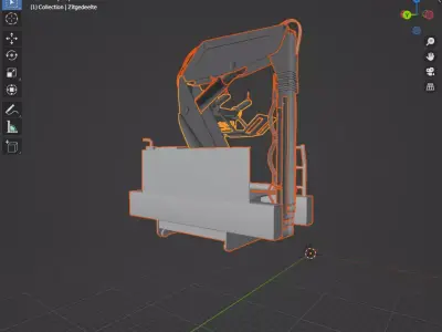 flatbed crane Low-poly 3D model