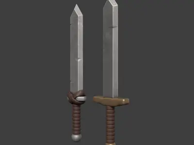 Stylized Sword Low-poly 3D model 9
