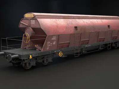 Used Electric Locomotive and Railcars 3D model