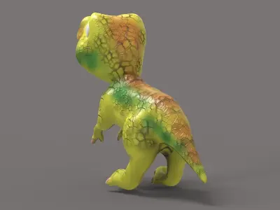 Baby Rex Toon Low-poly 3D model