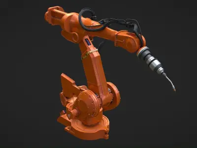 Industrial Robot Machine Rigged Low-poly 3D model