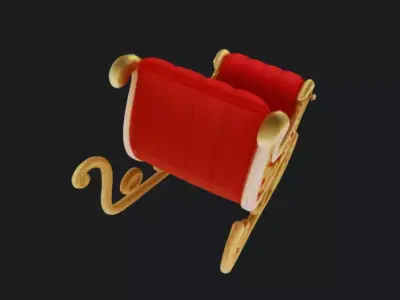 Santa Claus Sleigh Christmas 3D Model 3D model