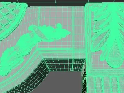 fireplace ornate with gold trim 3D model