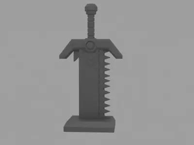 Gothic Future Saw Blade Sword High Detail Cosplay Miniature Prop 3D print model