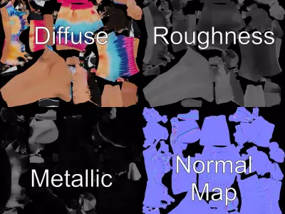 TieDye Fitness Attire model pack Low-poly 3D model