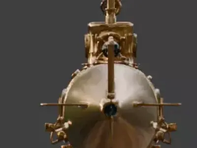 Steampunk Mini Submarine 3D Model Low-poly 3D model