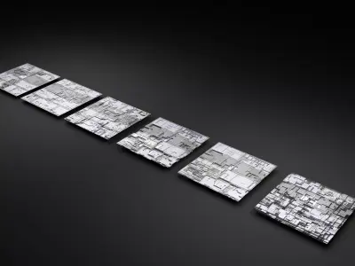 6 Sci-Fi Panel Low-Poly For Blender 3D model