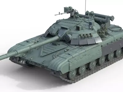 T64 Main Battle Tank Low-poly 3D model