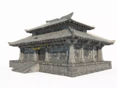 Asian Ancient Architecture Military Camp 3D model