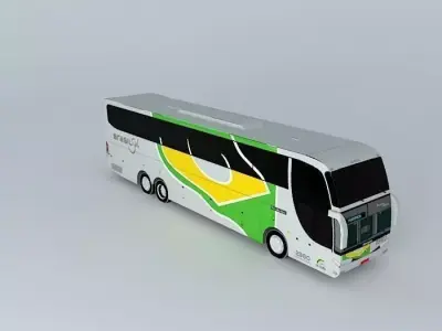 Buses bus with brazilian flag Free 3D model