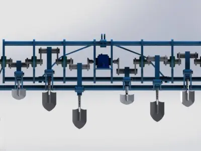 spading machine - 3d model 3D model