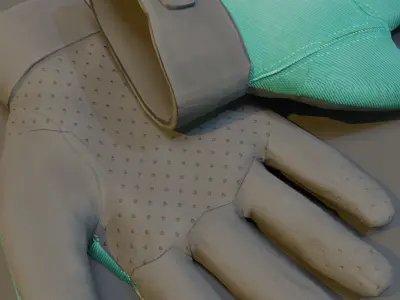 Realistic Bosch Industrial Glove with PBR Texture Low-poly 3D model