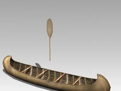 Canoe native - native Low-poly 3D model