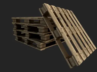 Wood Pallet Low-poly 3D model get