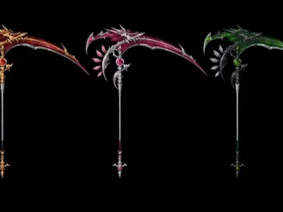 Royal Guard Scythe Low-poly 3D model