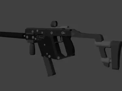Medium Poly Vector Gun Low-poly 3D model