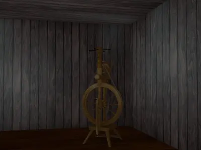 spinning wheel Low-poly 3D model