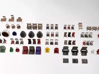Chair Collection - Chairs Pack Low-poly 3D model