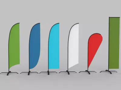 Banner Commercial Flags 3D model