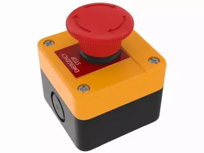 Emergency Button Low-poly 3D model buy