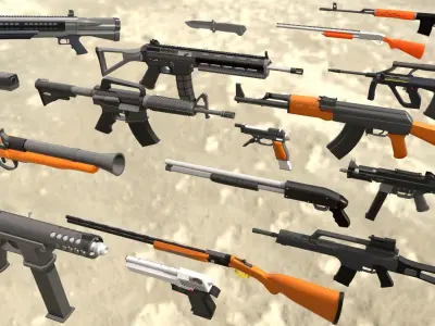 ALL WEAPONS PACK - Models and Textures Low-poly 3D model Low-poly 3D model