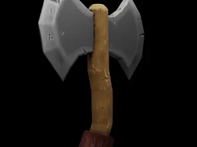 Stylized Low Poly PBR Axe  Game Ready Low-poly 3D model