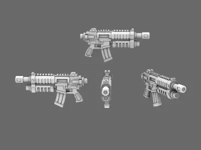 Space Knights AR Style Combat Rifle NOHAND 3D print model