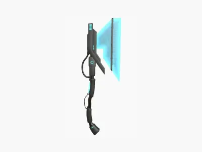 SciFi War Axe A01 Black Blue - Sci Fi Weapon Design Low-poly 3D model