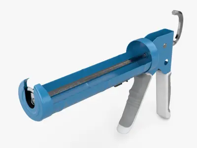 Sealant Gun with Ergonomic Handle Blue 3D model