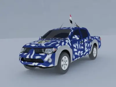 Iraqi police pick up  Low-poly 3D model