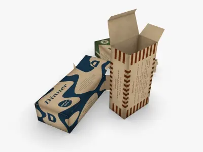 US K-Ration boxes End War WWII Low-poly 3D model