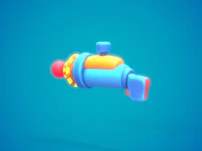 Stylized Laser Gun Low-poly 3D model