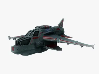 Spaceship fighter 3 game ready Low-poly 3D model