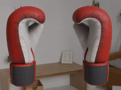 Low Poly Boxing Gloves Low-poly 3D model