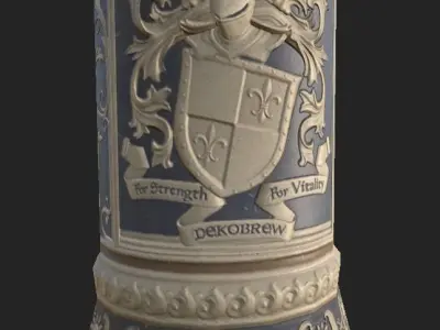 Old Ceramic Stein Low-poly 3D model