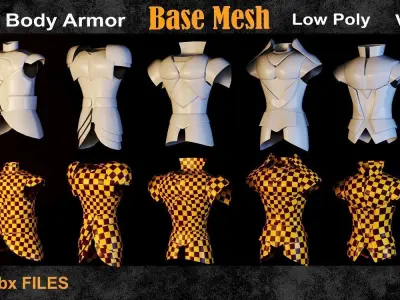 35 Body Armor Base Mesh vol16  Low-poly 3D model