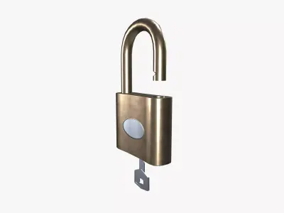 Lock and key Low-poly 3D model purchase