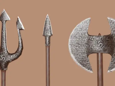 3D MODEL WEAPON PACK LOWPOLY  Low-poly 3D model